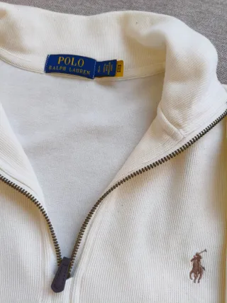 Polo Ralph Lauren Sudadera half zip Blanca