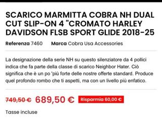 Terminal Cobra NH Dual Split Harley Sport Glide