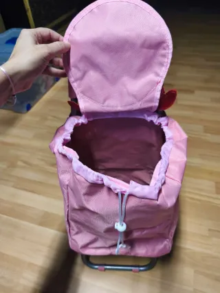 Carrito compra infantil rosa cerdo