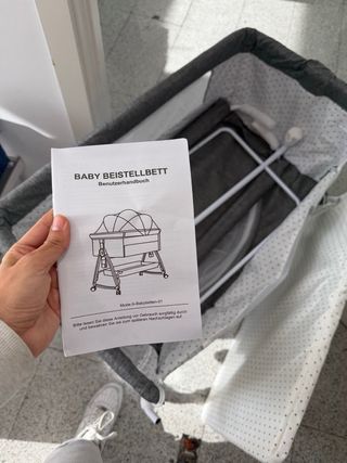 Cuna de Colecho Gris con Puntos Blancos