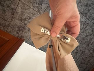 Pantalón ancho mujer lazo beige talla única