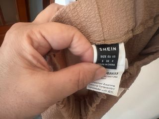 Pantalón ancho mujer lazo beige talla única