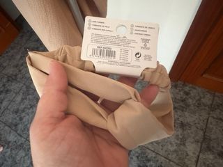 Pantalón ancho mujer lazo beige talla única