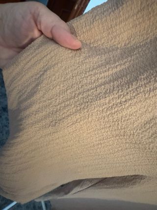 Pantalón ancho mujer lazo beige talla única