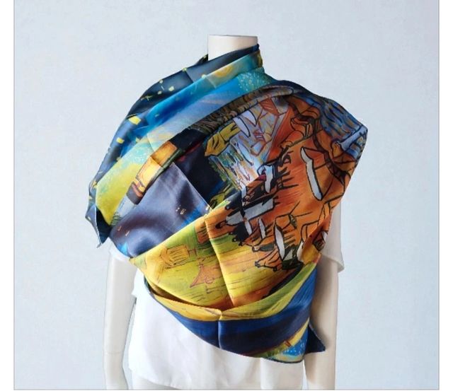 Pañuelo Silk Feeling "terraza de café por la noche