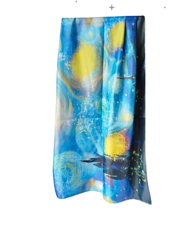 Pañuelo Silk Feeling "terraza de café por la noche