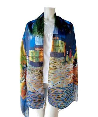 Pañuelo Silk Feeling "terraza de café por la noche