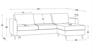 Sofá Chaise Longue Vinson Banak Beige
