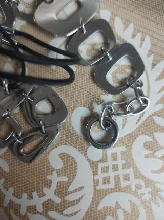 Pulsera y Colgante Lotus Plata y Negro