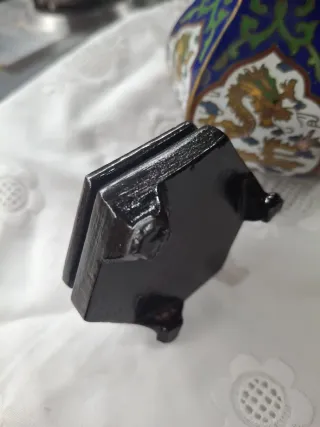 Potiche cloisonné blu/oro draghi