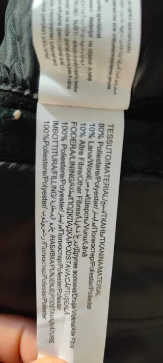 Plaid Wool Sherpa-Collar Bomber Jacket Tg L