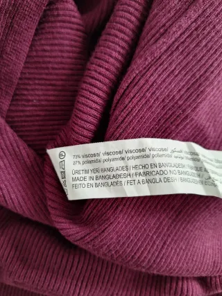 Vestido midi burdeos canalé