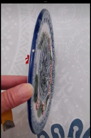 Piastrella decorativa maiolica o barbotina antica 20cm