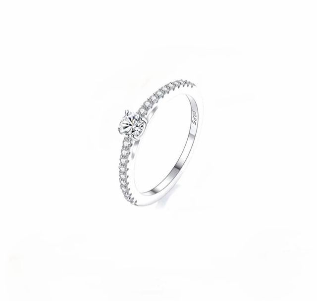 Anello Solitario Argento 925 Moissanite