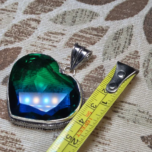 Colgante Corazón Plata 925 Topacio Bicolor