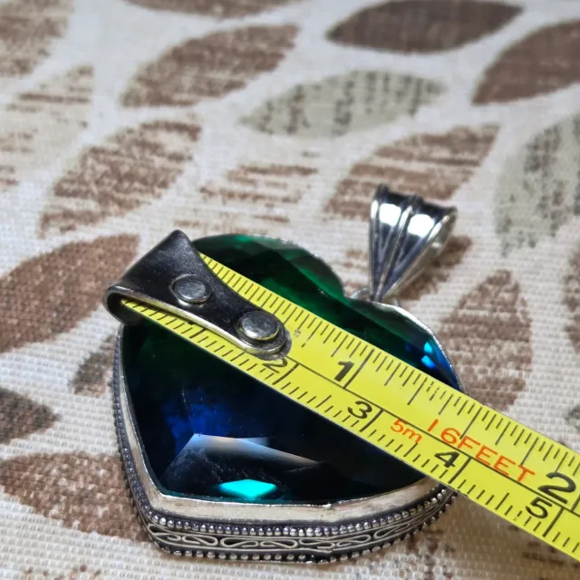 Colgante Corazón Plata 925 Topacio Bicolor