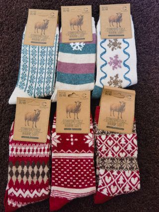 6 Pares Calcetines Lana Mujer Talla 35-40