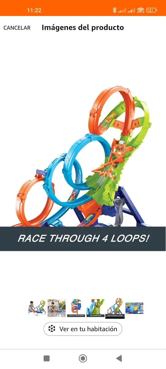 Pista Hot Wheels 4 Loopings