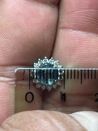 Pendientes Rosetas Aguamarina y Diamantes