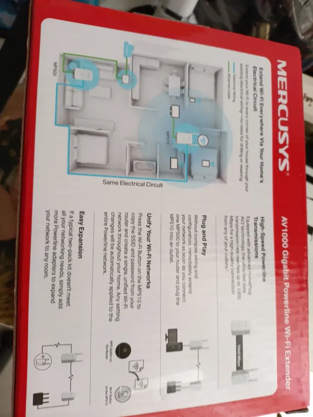 MERCUSYS AV1000 Gigabit Powerline Wi-Fi Extender