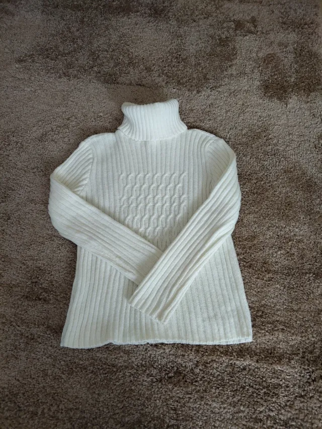 Jersey de punto blanco mujer