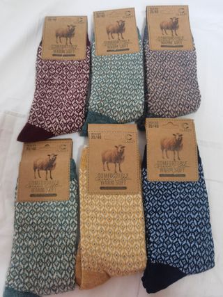 6 Pares Calcetines Lana Mujer Talla 35-40