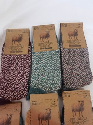 6 Pares Calcetines Lana Mujer Talla 35-40