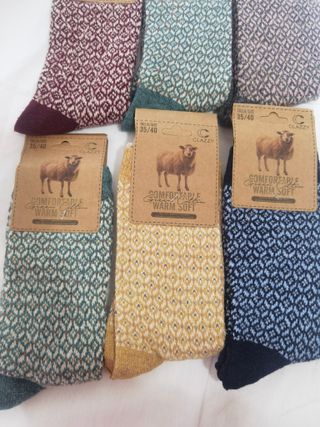 6 Pares Calcetines Lana Mujer Talla 35-40