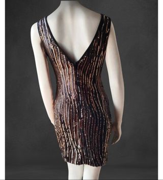 Vestido fiesta con lentejuelas bicolor