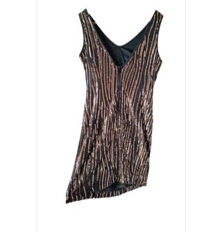 Vestido fiesta con lentejuelas bicolor