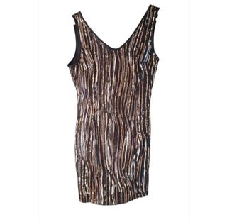 Vestido fiesta con lentejuelas bicolor