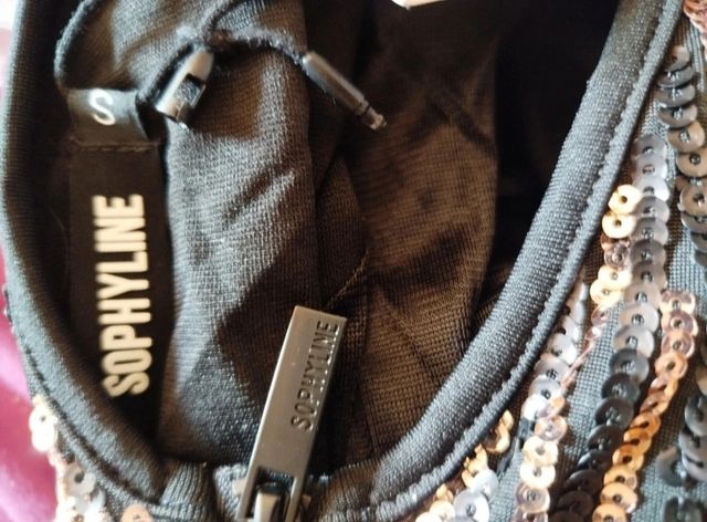 Vestido fiesta con lentejuelas bicolor