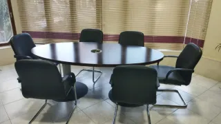 Mueble de oficina madera y cristal