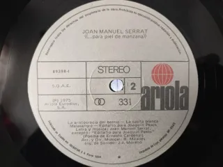 Vinilo Joan Manuel Serrat Para piel de manzana LP