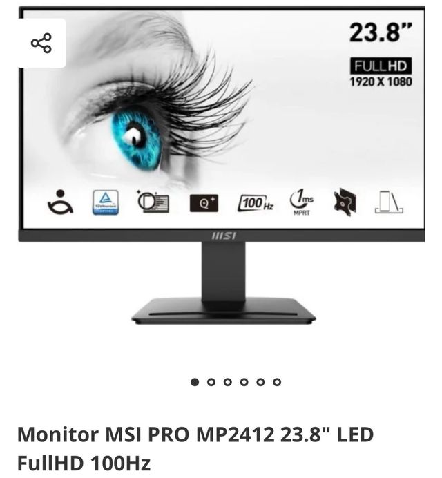 Monitor MSI PRO MP2412 23.8 FHD 100Hz