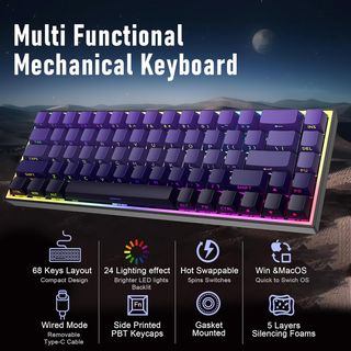 Teclado Mecánico Multifuncional Morado