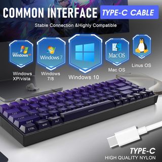 Teclado Mecánico Multifuncional Morado