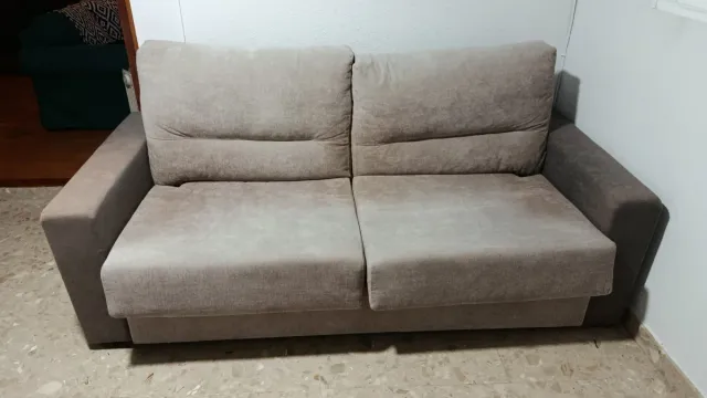 Sofá Cama Beige Tela Alta Gama