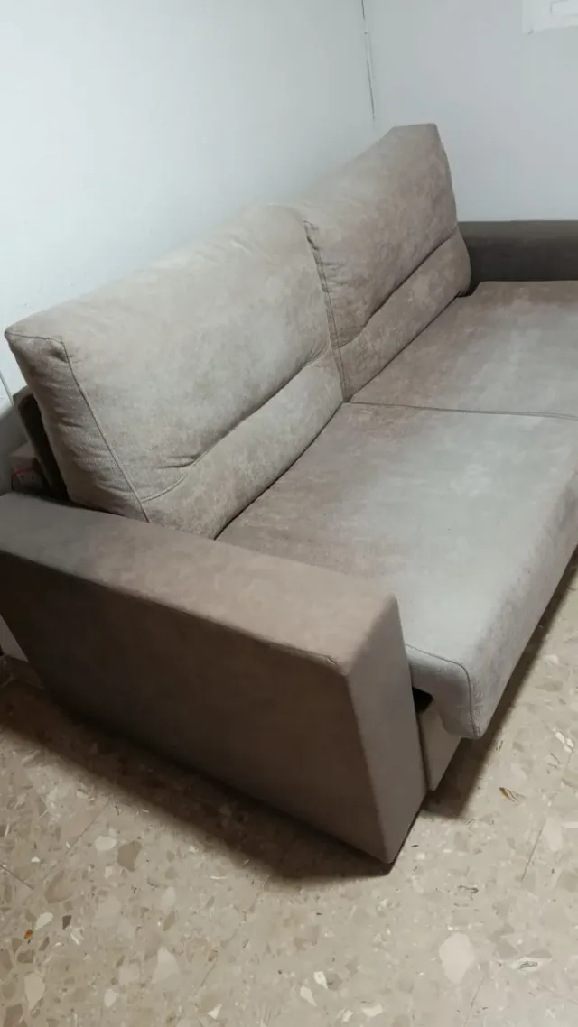 Sofá Cama Beige Tela Alta Gama