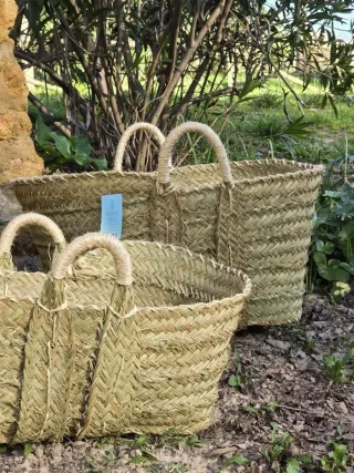 Grande lotto di legna in stile boho in fibra di esparto naturale