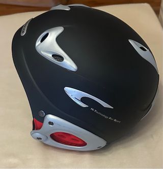 Casco marca carrera Snowboard Negro y Rojo