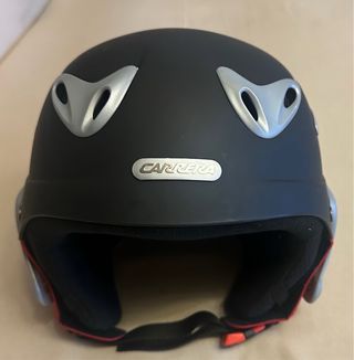 Casco marca carrera Snowboard Negro y Rojo