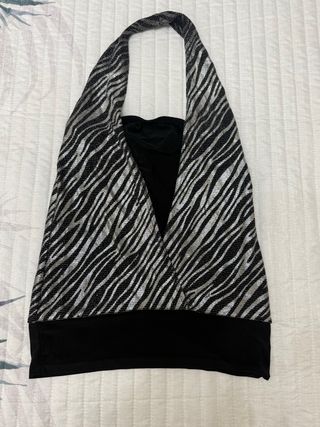 Top Fiesta Cebra Negro y Plateado