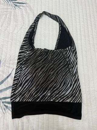 Top Fiesta Cebra Negro y Plateado