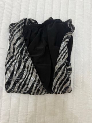 Top Fiesta Cebra Negro y Plateado