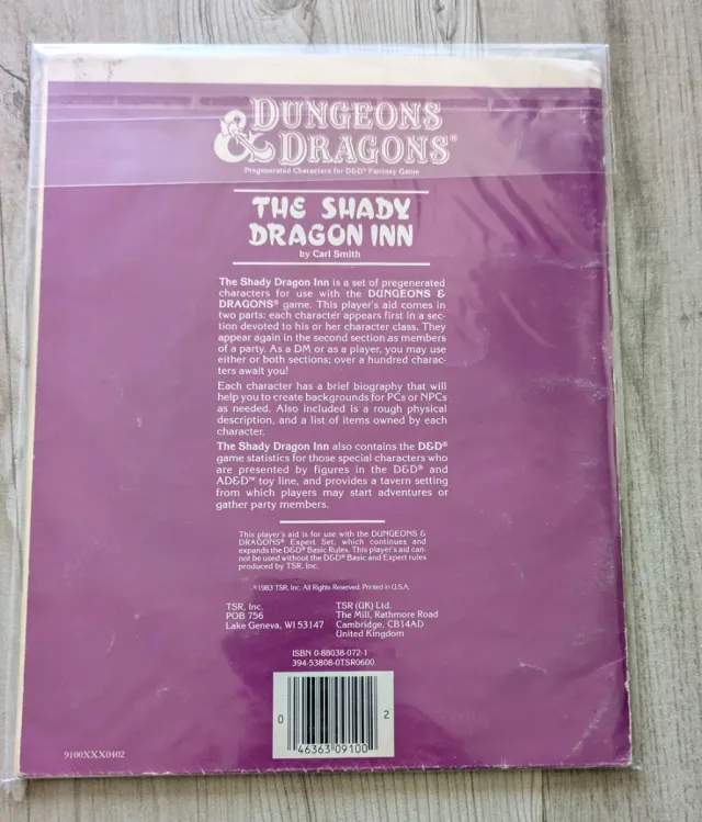 D&D The Shady Dragon Inn Pregenerated Characters