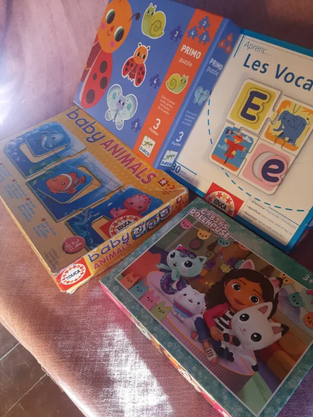 Lote 4 Puzzles Infantiles Educa Djeco