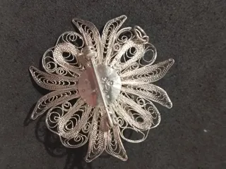 Broche de Plata Filigrana Flor