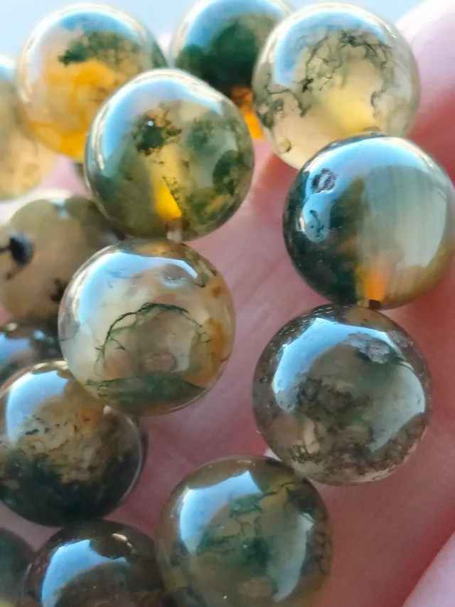 Pulsera elástica Ágata Musgo