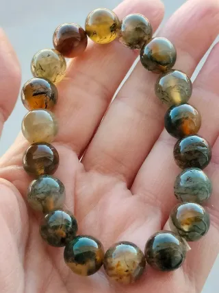 Pulsera elástica Ágata Musgo